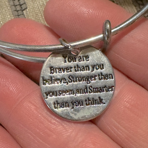 Chrome-plated Silver "Braver Than You Believe" Bracelet - Picture 4 of 7